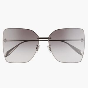 Alexander McQeen Oversized Square Metal Sunglasses